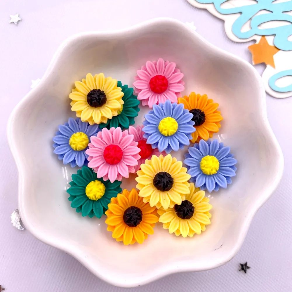 Paradise Jewelry & Watches Dolphin Mall - 30 buah Resin warna-warni 15mm bunga
