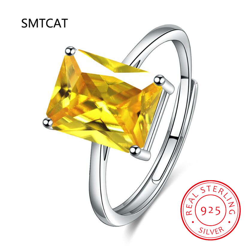 Birthstone Ring Set - Cincin Geometris Perak Sterling 925 dengan