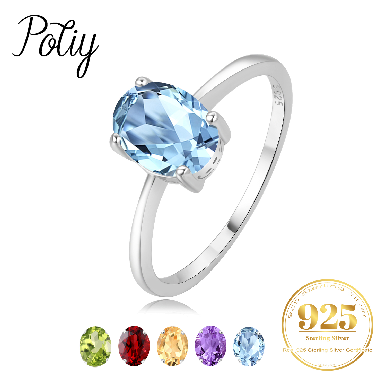 Birthstone Ring Set - Cincin Solitaire Batu Kelahiran Garnet Citrine
