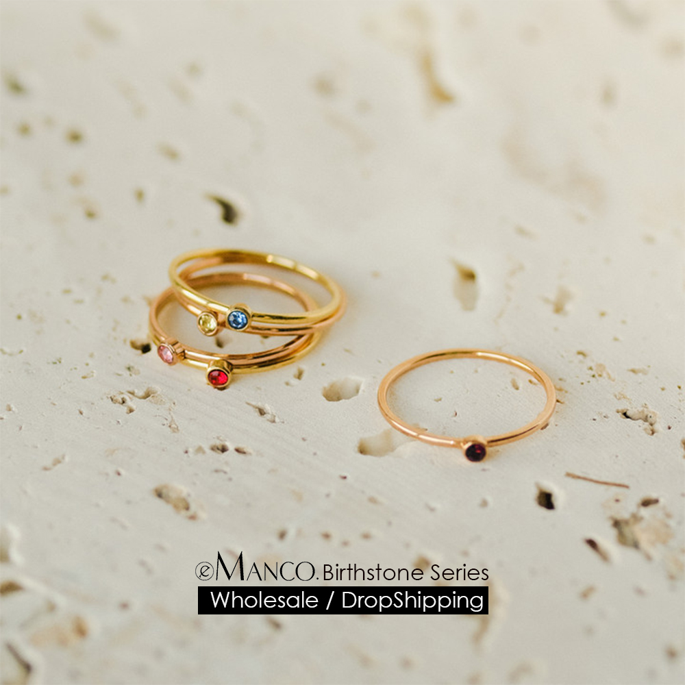 Birthstone Ring Set - Cincin Batu Kelahiran EMANCO 12 Warna,