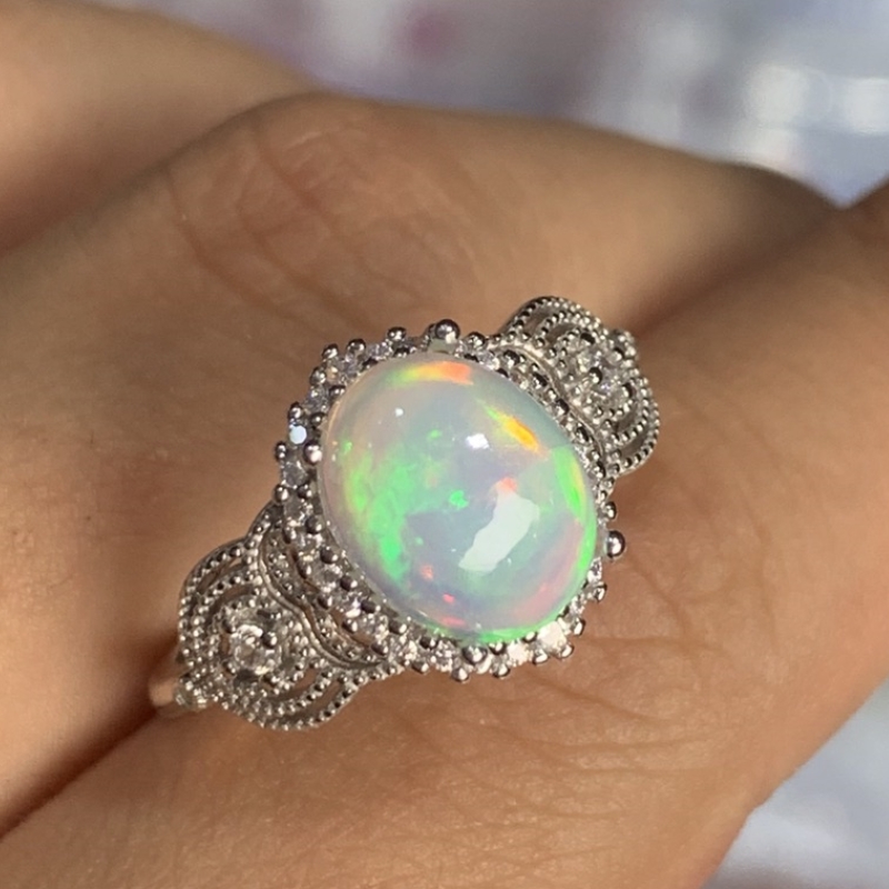 Batu kelahiran Oktober 100% ci - Birthstone Ring Set ulasan dan harga