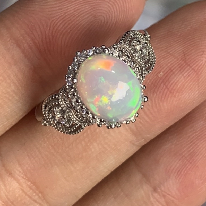 Batu kelahiran Oktober 100% ci - Birthstone Ring Set ulasan dan harga