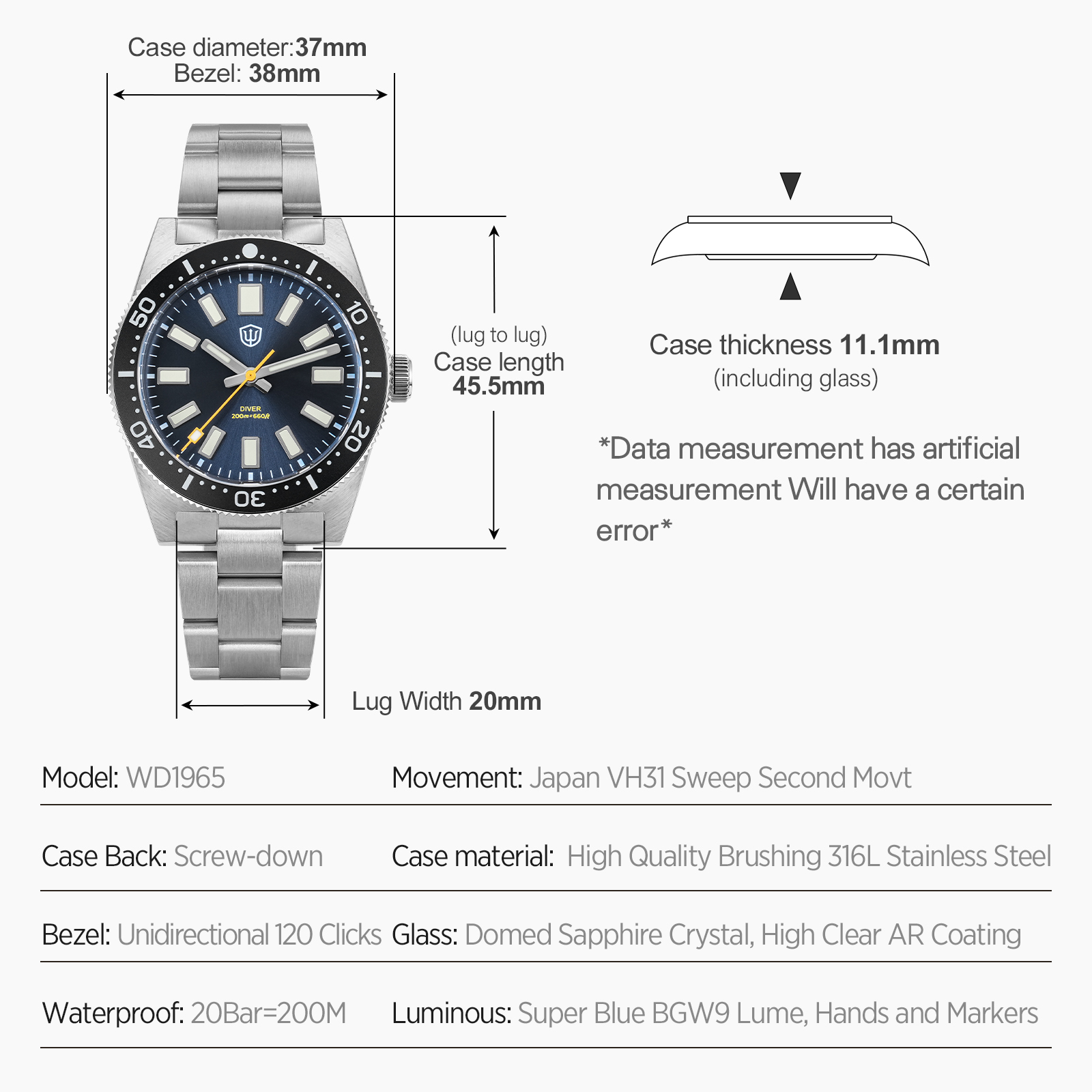 Jam Tangan Pria Watchdives 37M - Jewelry Watch ulasan dan harga