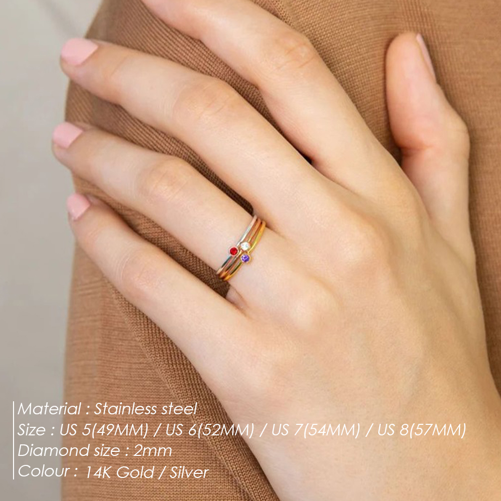 Cincin Batu Kelahiran EMANCO d - Birthstone Ring Set ulasan dan harga