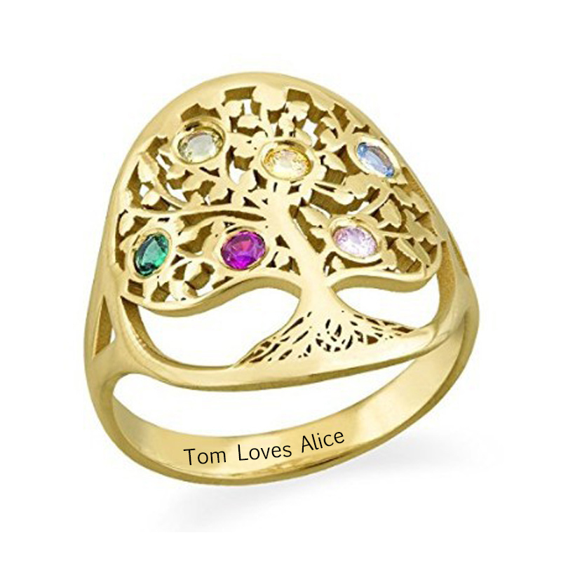Amxiu Pribadi Pohon Cincin den - Birthstone Ring Set ulasan dan harga