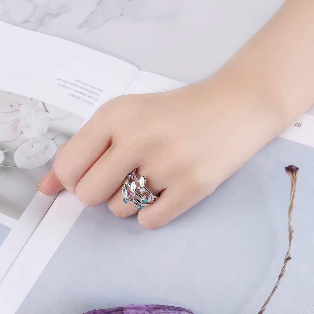 Amxiu Custom 100% 925 Sterling - Birthstone Ring Set ulasan dan harga