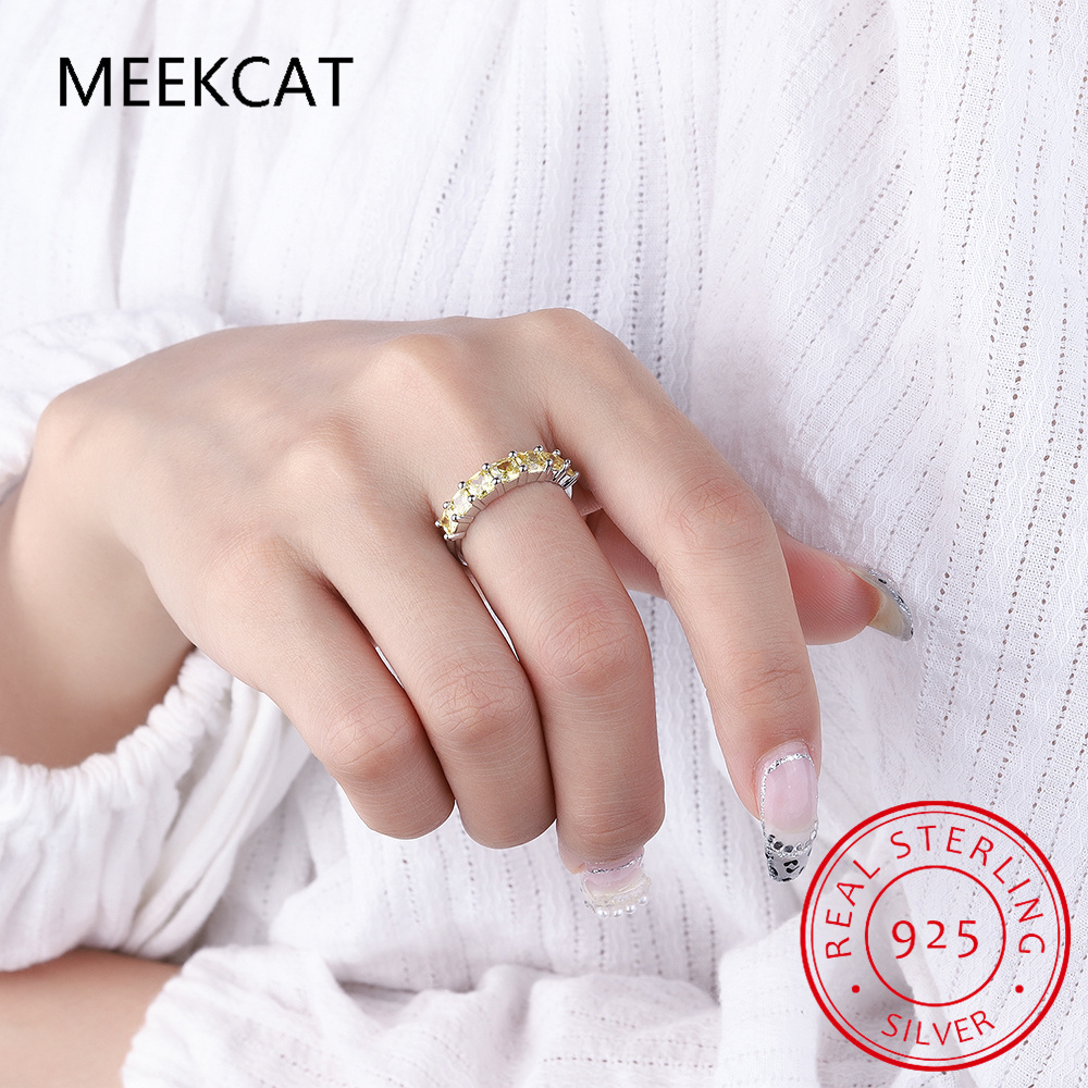Cincin Perak Murni 925 Citrine - Birthstone Ring Set ulasan dan harga