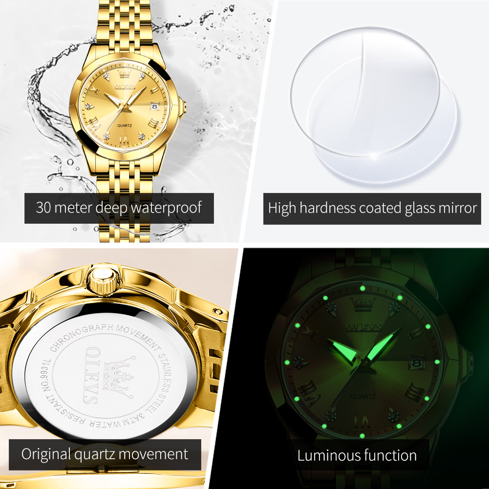 OLEVS jam tangan emas wanita,  - Jewelry Watches Gold ulasan dan harga