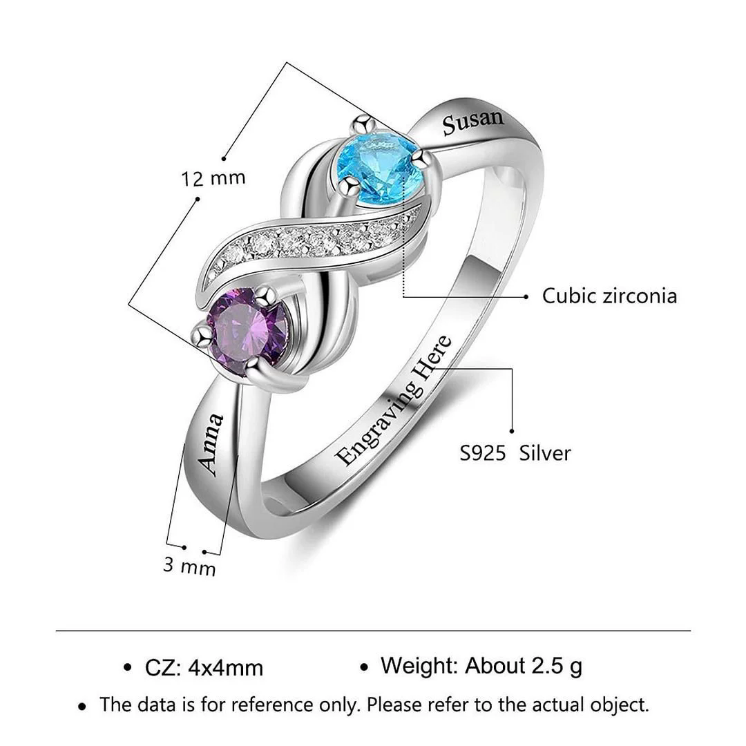 Cincin Janji dengan Ukiran Nam - Birthstone Ring Set ulasan dan harga