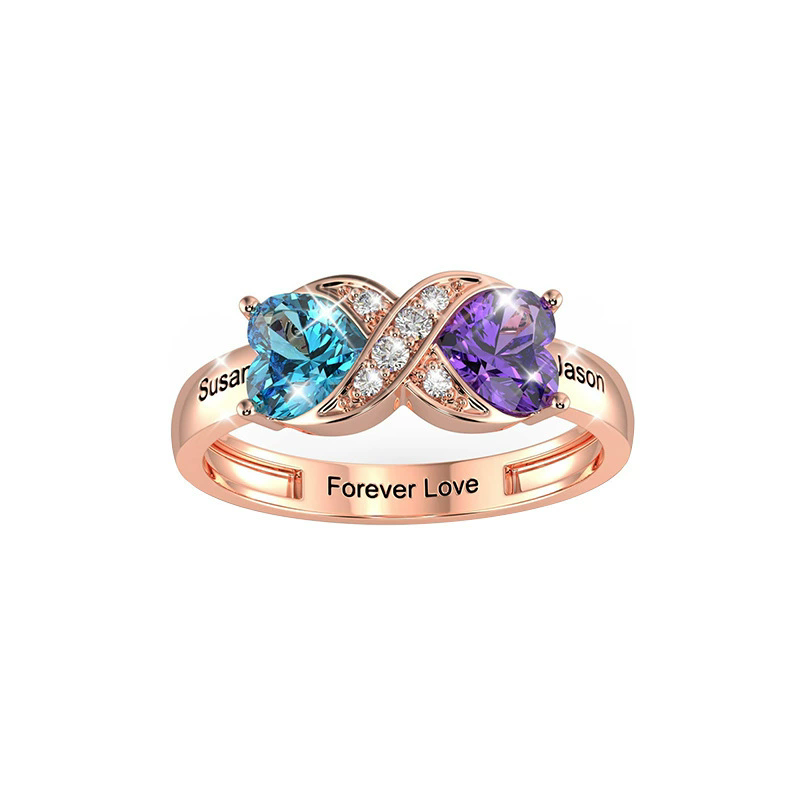 Cincin Janji dengan Ukiran Nam - Birthstone Ring Set ulasan dan harga