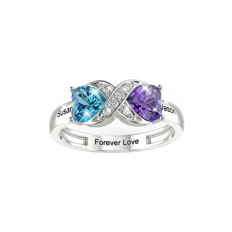 Cincin Janji dengan Ukiran Nam - Birthstone Ring Set ulasan dan harga