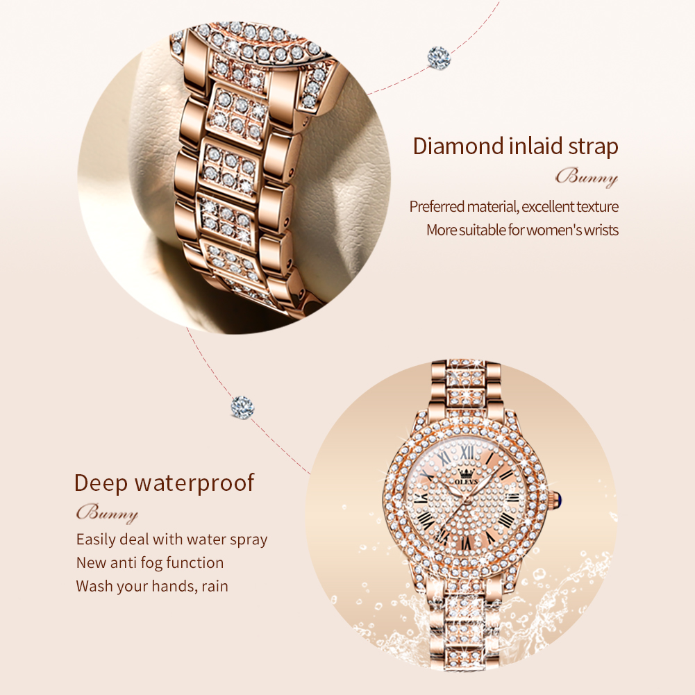 OLEVS jam tangan kuarsa wanita - Jewelry Watches Gold ulasan dan harga